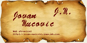 Jovan Mucović vizit kartica